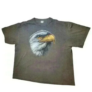 Vintage Bald Eagle Huge Graphic Tshirt Delta Tag USA Duluth GA 3XL